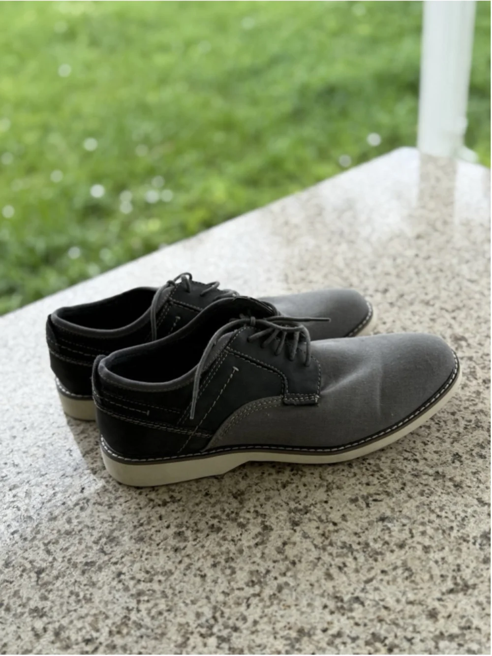 Madden M-Deene Men's Oxford Shoes Gray Leather Lace-Up Round Toe US 9